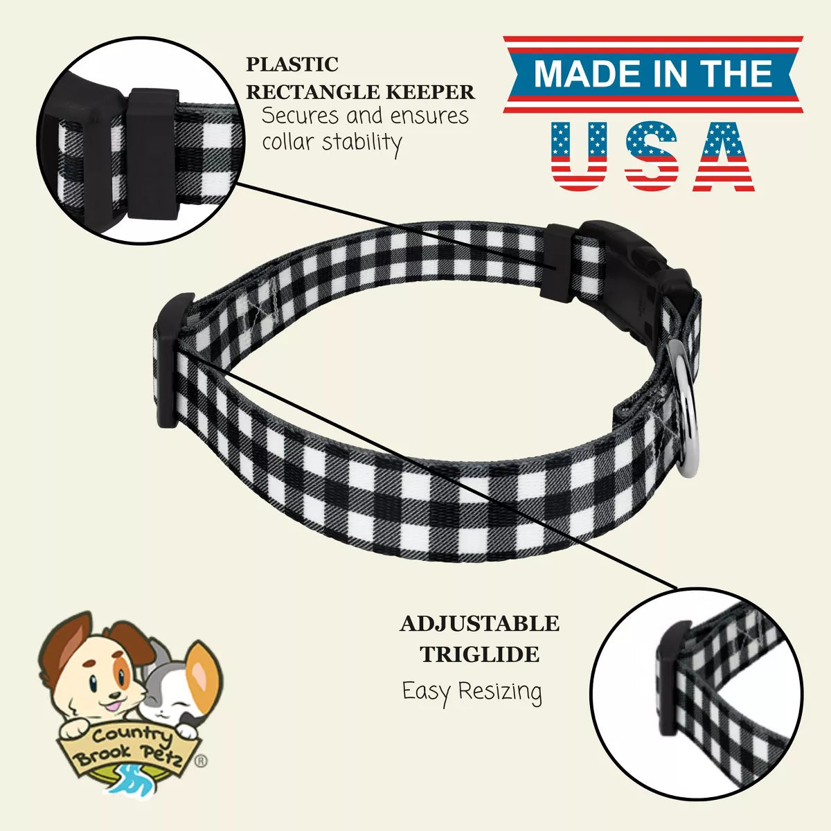 Country Brook Petz Deluxe Dog Collar - Christmas Collection - Made in the U.S.A.