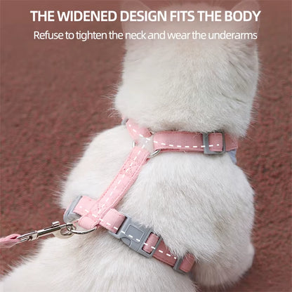 Cozy Soft Cat Harness and Leash for Walking Adjustable Pet Harnesses for Cats Gotas Katten Kleding Kitten Mascotas Accessories