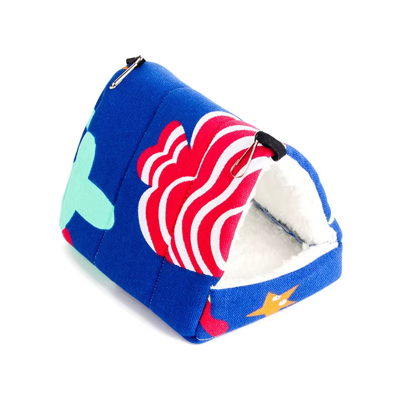 Hamster House Warm Soft Beds and Houses Rodent Cage Printed Hammock for Rats Cotton Guinea Pig Accessories Small Animals 햄스터