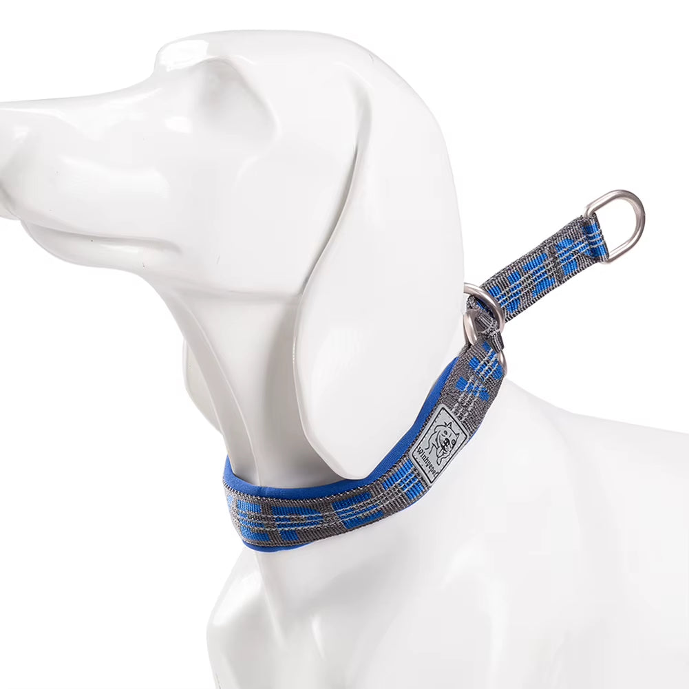 P Chain Pet Reflective Collar Nylon Best Neoprene Padded Half Choke Training Lightweight Washable Sports YC1852