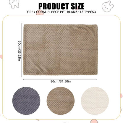 Soft Pet Blanket Plush Dog Sleeping Blanket Solid Color Washable Sofa Pad Portable Warm Cat Bed Blanket Home Carpet for Winter
