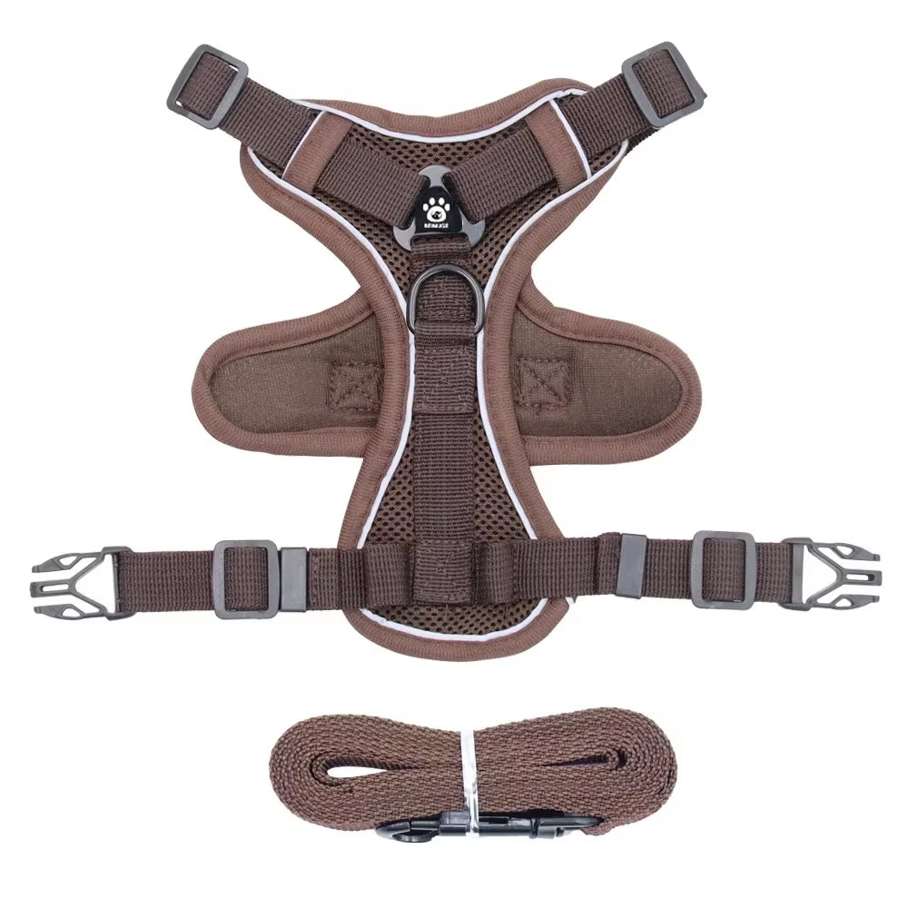 Cat Harness and Leash Set Escape Proof, Breathable Reflective Adjustable Kitten Chest Strap Pet Supplies for Outdoor Walking