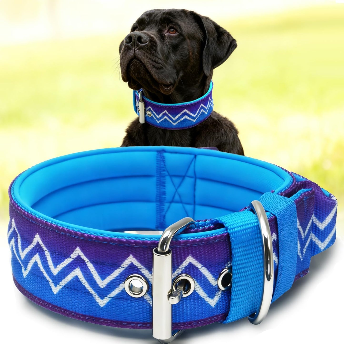 Neckshield Control Dog Collar for Large Dogs-2 Inches Wide with Pressure-Relief Padding, Professional Protection for Large & Giant Breeds, Jungle Night L