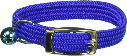 Kool Kat Elastic Cat Safety Collar with Bell, Green, 10"