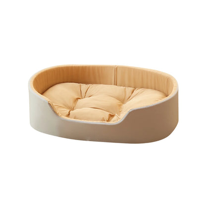 Pet Summer Chair Bed, Household Dog Bed, Cool Pet Bed Nests with Cotton Mat, Washable and Comforts Dog Bed, Calming Pet Mat with Non-Slip Bottom, Large Oval Shape Soft Pet Kennel