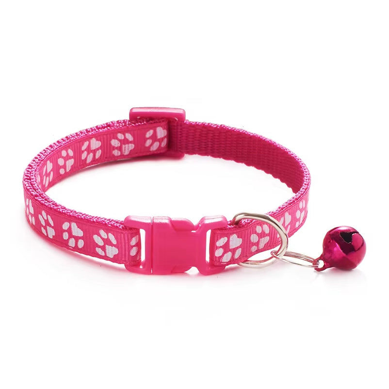 Hot Pet Cat Bell Collar Dog Print Cat Collar Multi-Color Optional Necklace Ring Cat Rope Collar Pet Supplies