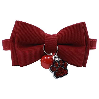 Red Bow Adjustable Cat Collar, Flower Heart Pendant Pet Collar, Gorgeous Retro Cat Collar,Christmas Wedding Pet Accessories