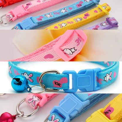 Pet Cat Dog Collar Easter Bunny Rabbit Cat Collar Buckle Necklace with Bell Collar for Cat Dog Pet Supplies Cat Accessories