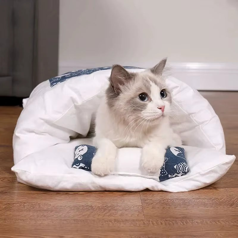 Kawaii Removable Cats Bed House Home Supplies Products for Adult Cats Large Pet Dog Bed Cat'S House Cave Comfortable Food Cute