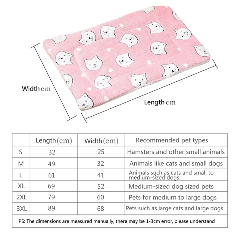 Pet Mats Dog Mats Winter Cat Mats Thick Blankets Autumn and Winter Dog Beds Cat Beds Large and Small Dog Beds Warm Sleeping Mats
