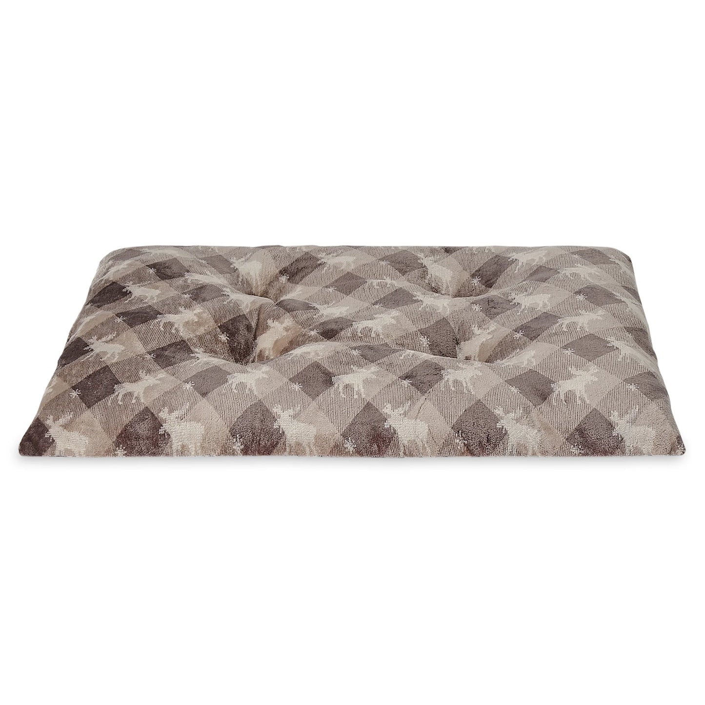 Medium Pillow Dog Bed, Brown Chic Cabin Moose, 27" X 36"