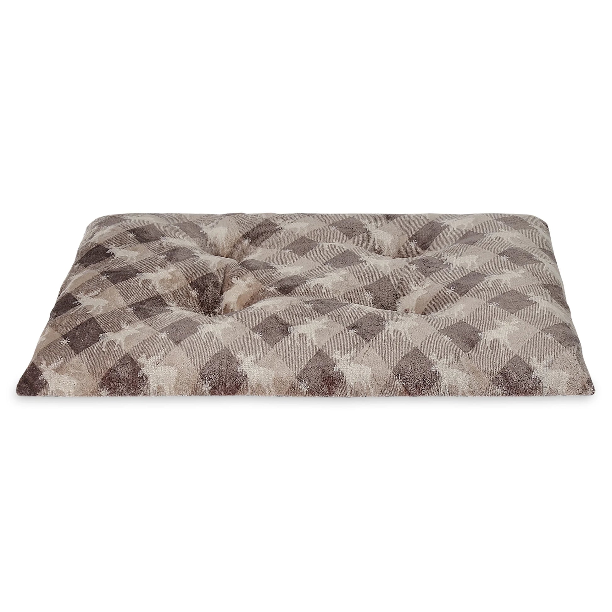 Medium Pillow Dog Bed, Brown Chic Cabin Moose, 27" X 36"