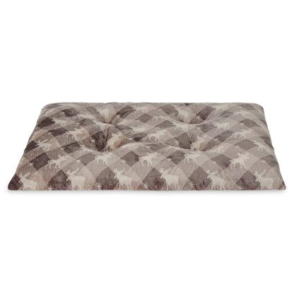 Medium Pillow Dog Bed, Brown Chic Cabin Moose, 27" X 36"