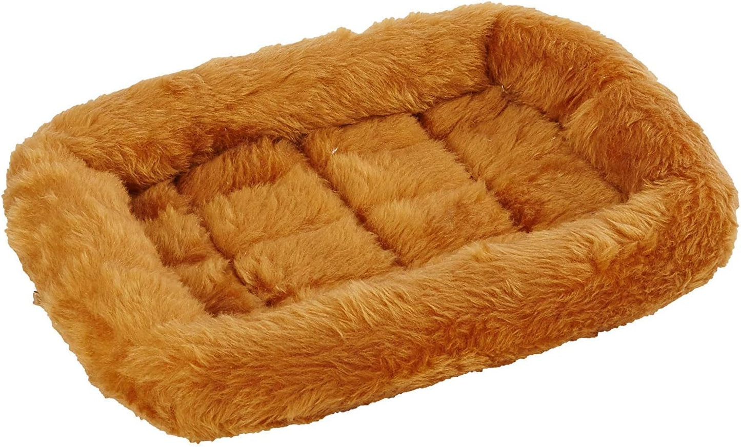 Cozy Gray Faux Fur Bolster Dog Bed - Ultra-Soft, Machine Washable, Perfect for XXS Dogs and Cats in 18-Inch Crates and Carriers