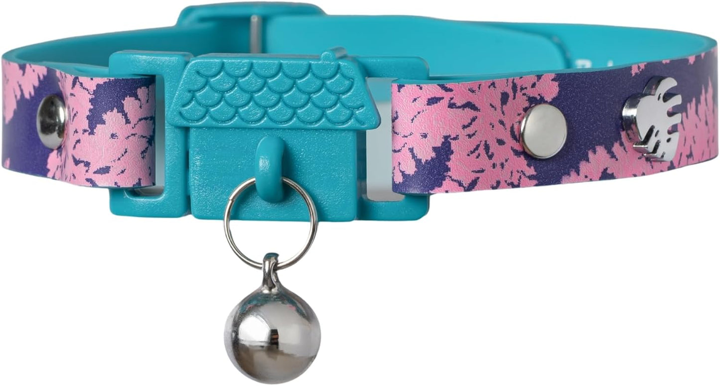 Tangerine Cat Collar with Bell. Breakaway Collar. Won'T Rub Fur. Lightweight, Soft & Comfy