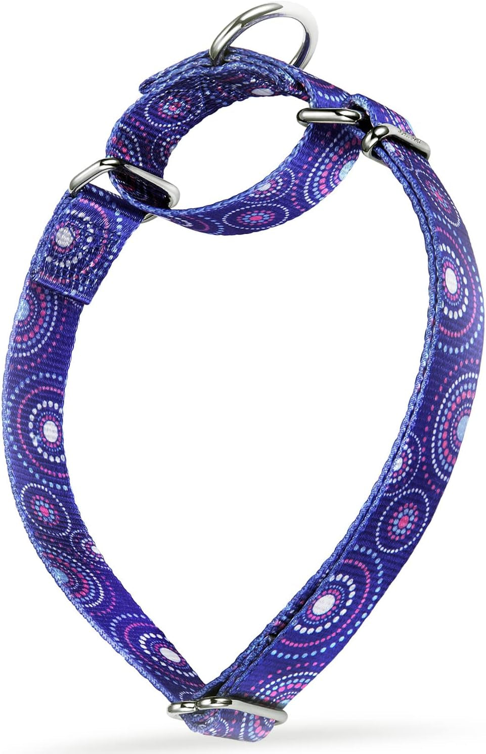 Martingale Dog Collar No Pull Pet Collar Heavy Duty Dog Martingale Collars Silky with Unique Geometric Pattern for Medium and Large Dogs (Large, Turquoise)
