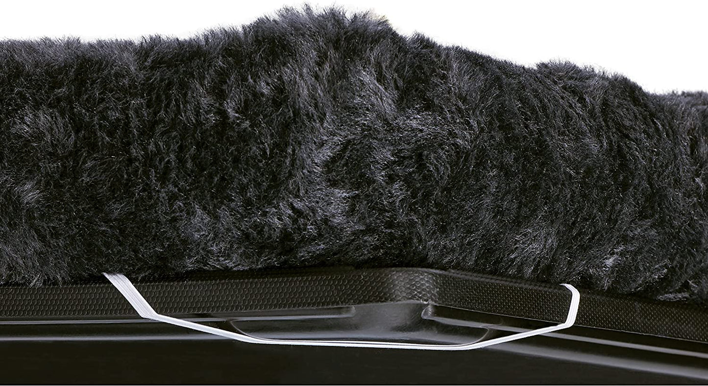 Cozy Gray Faux Fur Bolster Dog Bed - Ultra-Soft, Machine Washable, Perfect for XXS Dogs and Cats in 18-Inch Crates and Carriers