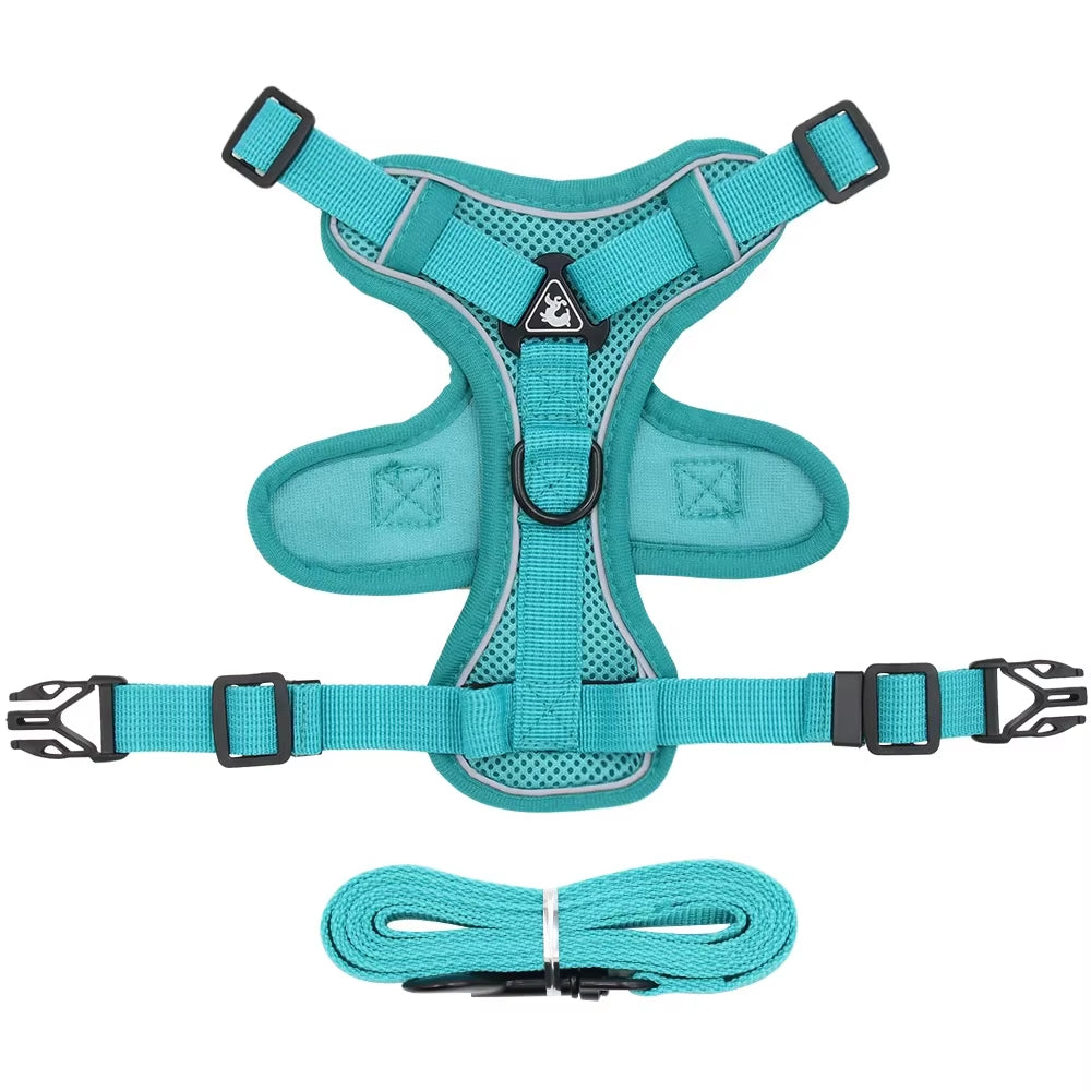 Cat Harness and Leash Set Escape Proof, Breathable Reflective Adjustable Kitten Chest Strap Pet Supplies for Outdoor Walking