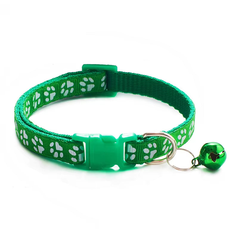 Hot Pet Cat Bell Collar Dog Print Cat Collar Multi-Color Optional Necklace Ring Cat Rope Collar Pet Supplies
