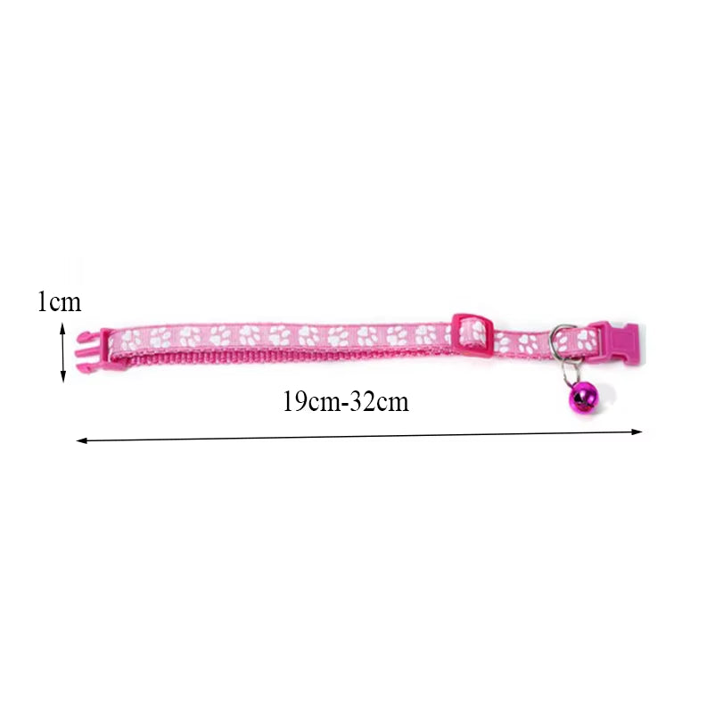 Hot Pet Cat Bell Collar Dog Print Cat Collar Multi-Color Optional Necklace Ring Cat Rope Collar Pet Supplies