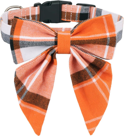Dog Collar with Detachable Bow Tie - Adjustable, Multiple Patterns