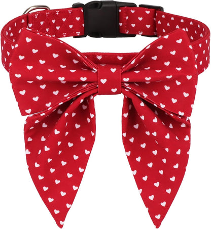 Dog Collar with Detachable Bow Tie - Adjustable, Multiple Patterns