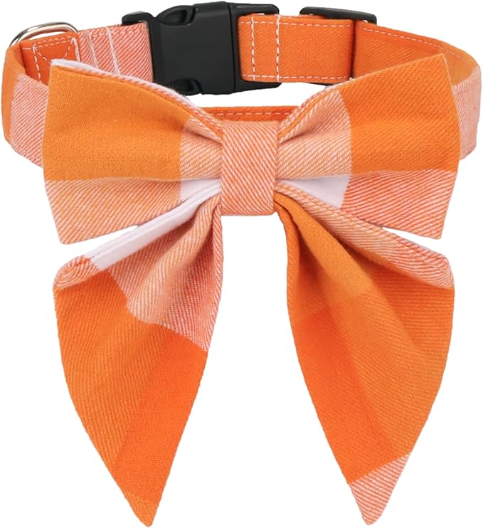 Dog Collar with Detachable Bow Tie - Adjustable, Multiple Patterns