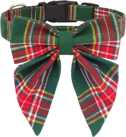 Dog Collar with Detachable Bow Tie - Adjustable, Multiple Patterns