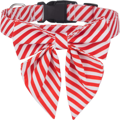 Dog Collar with Detachable Bow Tie - Adjustable, Multiple Patterns