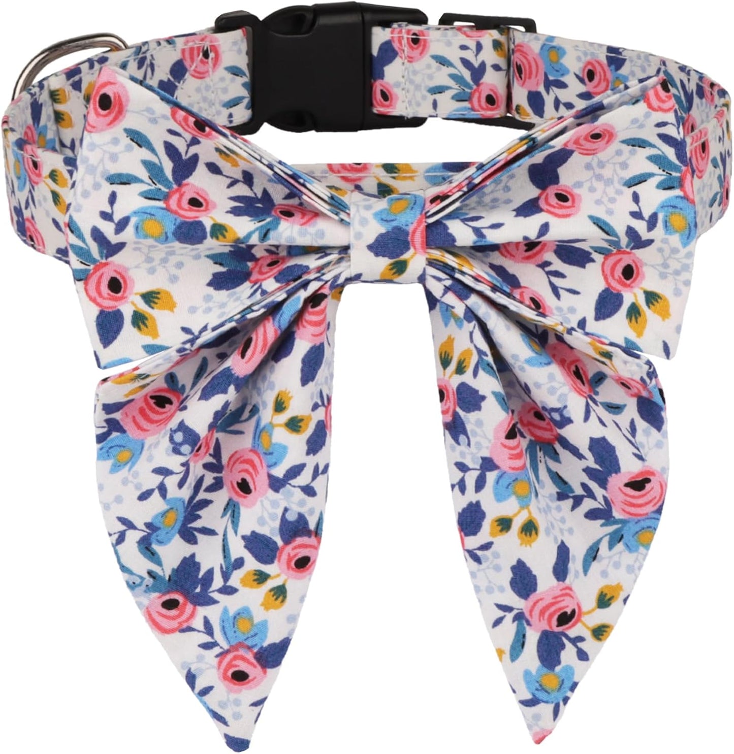 Dog Collar with Detachable Bow Tie - Adjustable, Multiple Patterns