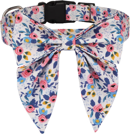 Dog Collar with Detachable Bow Tie - Adjustable, Multiple Patterns