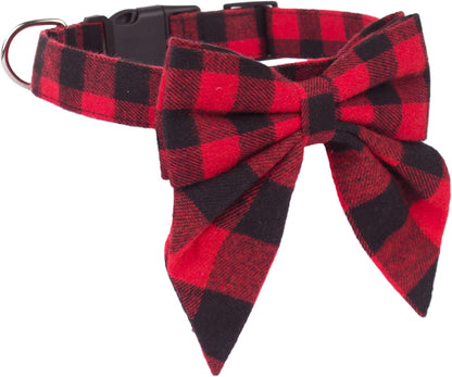 Dog Collar with Detachable Bow Tie - Adjustable, Multiple Patterns