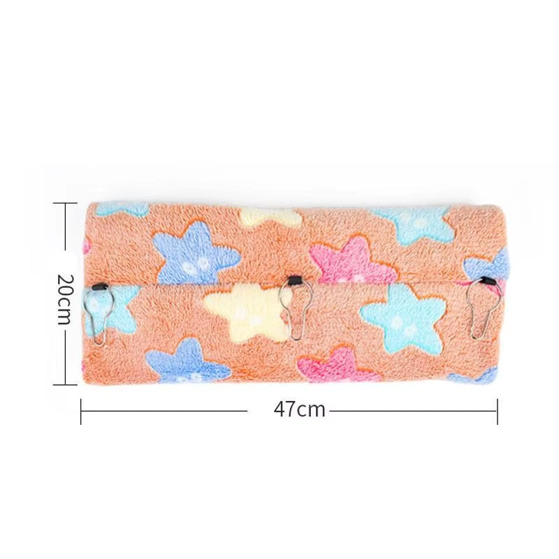 Small Animal Guinea Pig Rat Hammock Hanging Tunnel and Soft Bed Mat for Squirrel Hamster Hideout Cage Accessories
