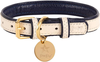 Genuine Leather Collar with Buckle for Dogs - Handmade, Adjustable & Soft - Brown | Light Pink - Medium (12.5-15.7 In)