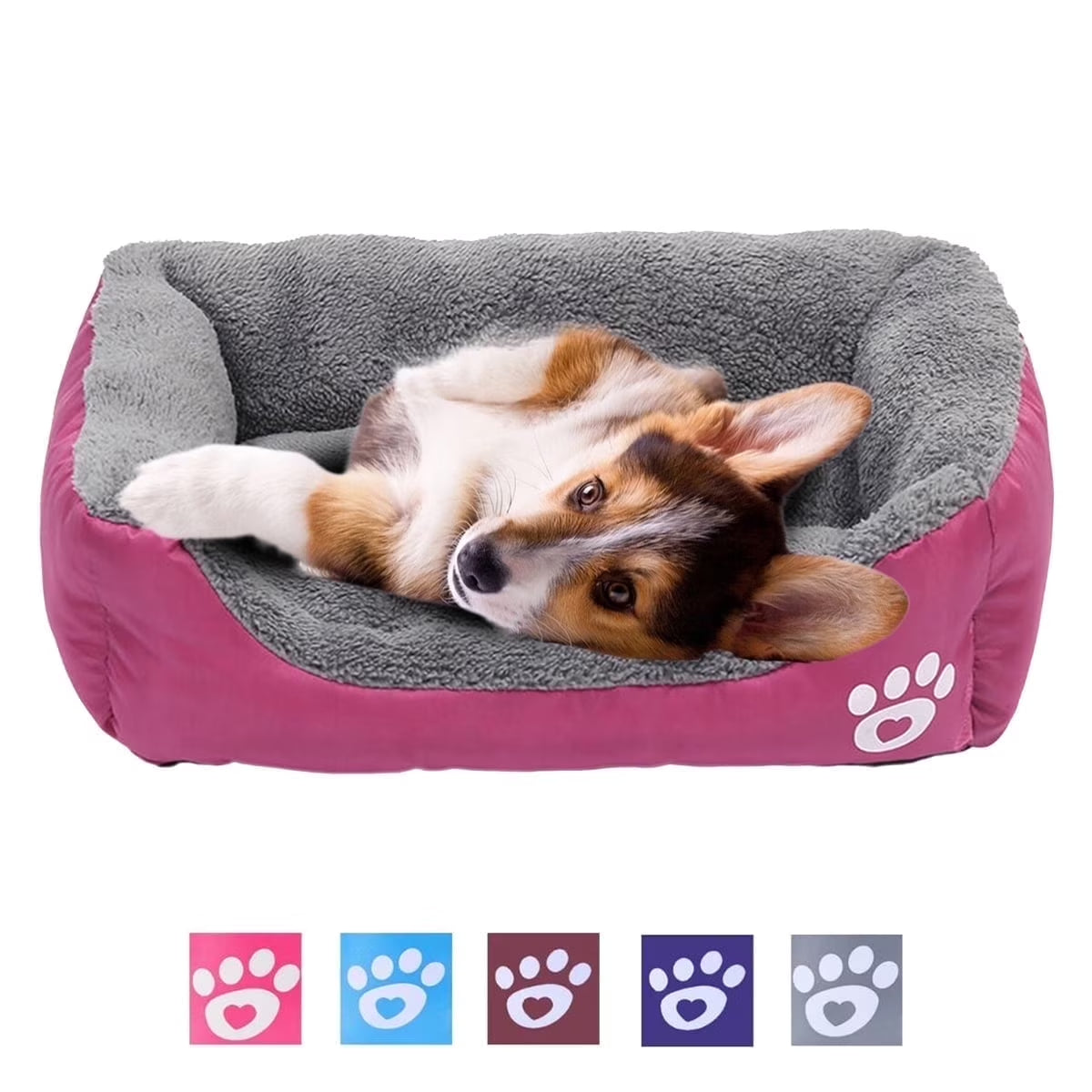 Dog Bed Washable Pet Cat Beds for Small Puppy Medium Dogs Cats, Hotpink