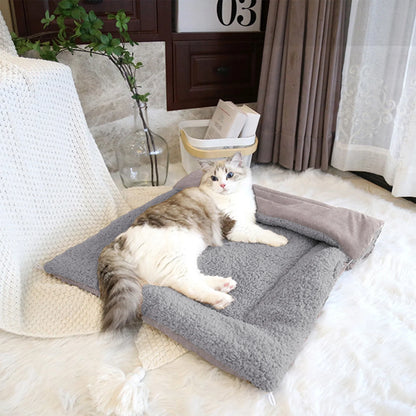 Cat Bed for Indoor, Washable Cave with Self-Warming Plush, Pet Bed for Small Cats & Dogs All Seasons (Gray, 27.56X19.69In)