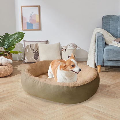 Winter Long Plush Pet Cat Oval Dog Beds Mat for Pet Cats, Cat Bed for Winter Warmth, Portable Washable Pet Bed Nest Cat Sleep Bag Nest Kennel, All-Season Suitable Pet