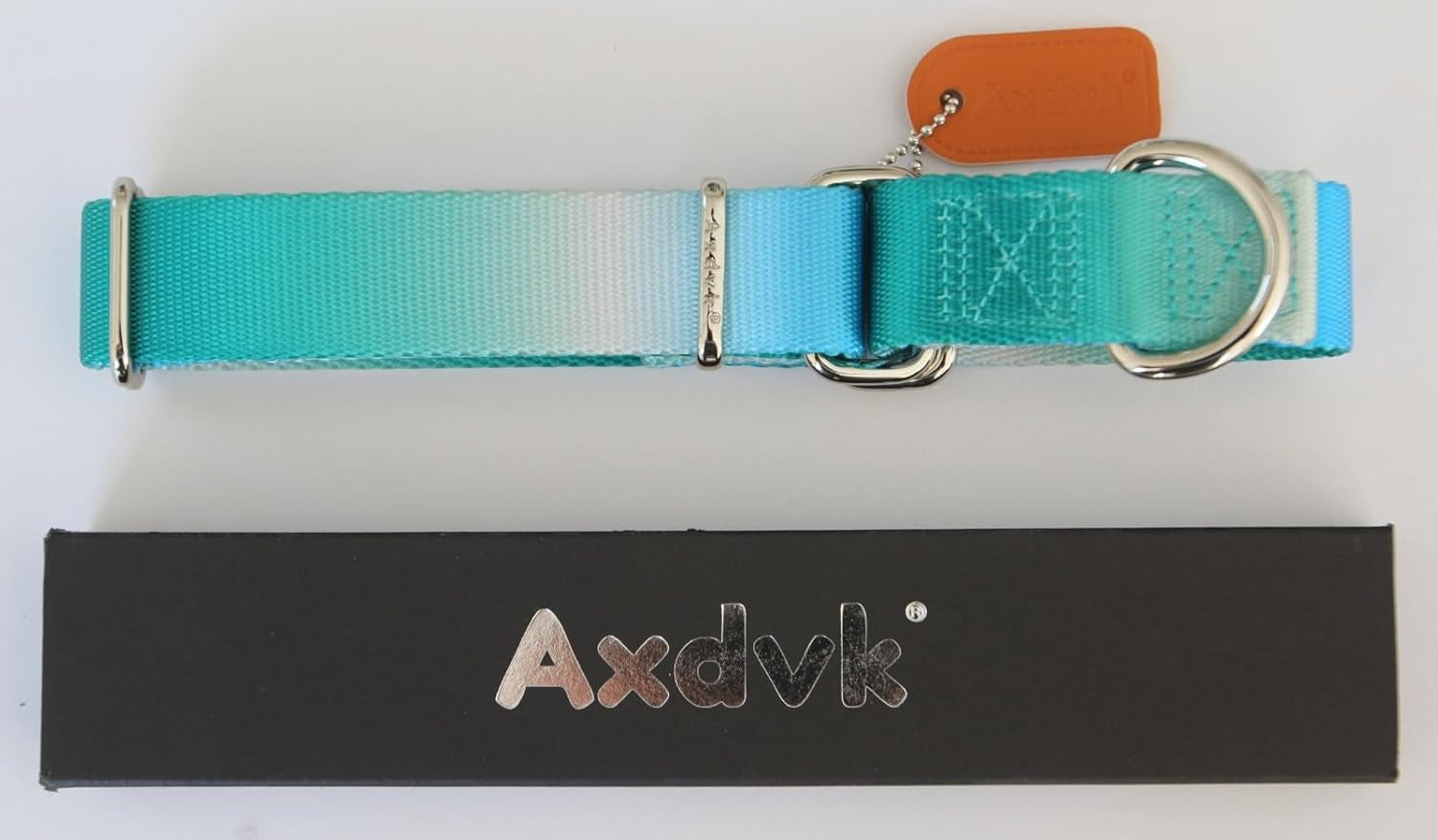 Martingale Dog Collar Colorful Gradient Fashionable - Anti-Escape Soft Durable Pets Collar for Walking Training Outdoor Daily Use -Medium,Turquoise Gradient