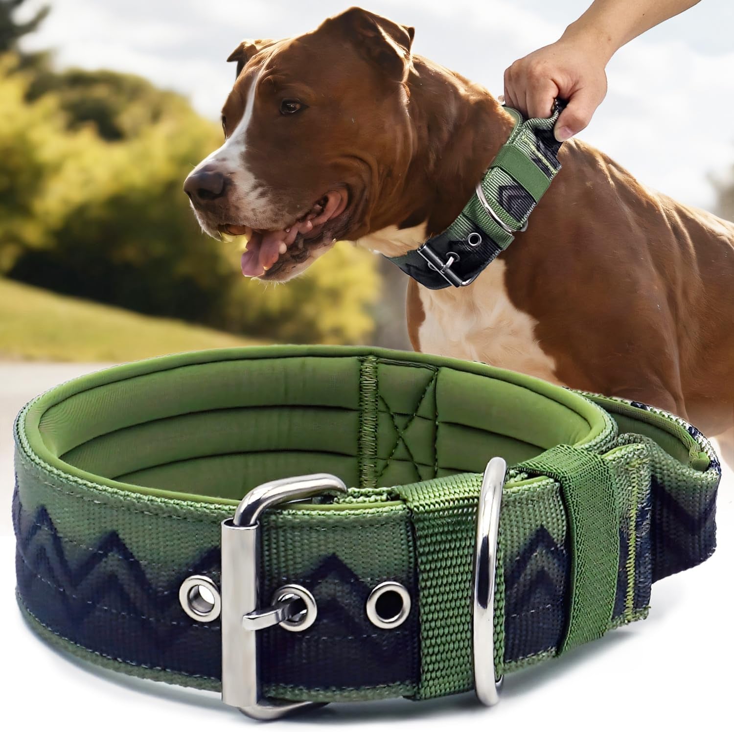 Neckshield Control Dog Collar for Large Dogs-2 Inches Wide with Pressure-Relief Padding, Professional Protection for Large & Giant Breeds, Jungle Night L