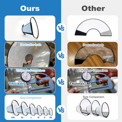 Dog Cone Collar Adjustable after Surgery, Comfortable Pet Recovery Collar & Cone for Large Medium Small Dogs, Elizabethan Dog Neck Collar Plastic Practical （L）