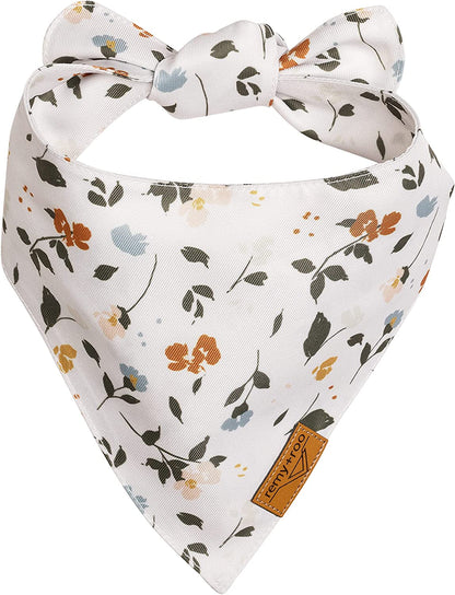 Small Spring Dog Bandanas - 4 Pack Emily Set | Premium Durable Adjustable Polyester Fabric Dog Scarfs | Patented Shape Girl Dog Bandana, Trendy Patterns, Floral Dog Bandana
