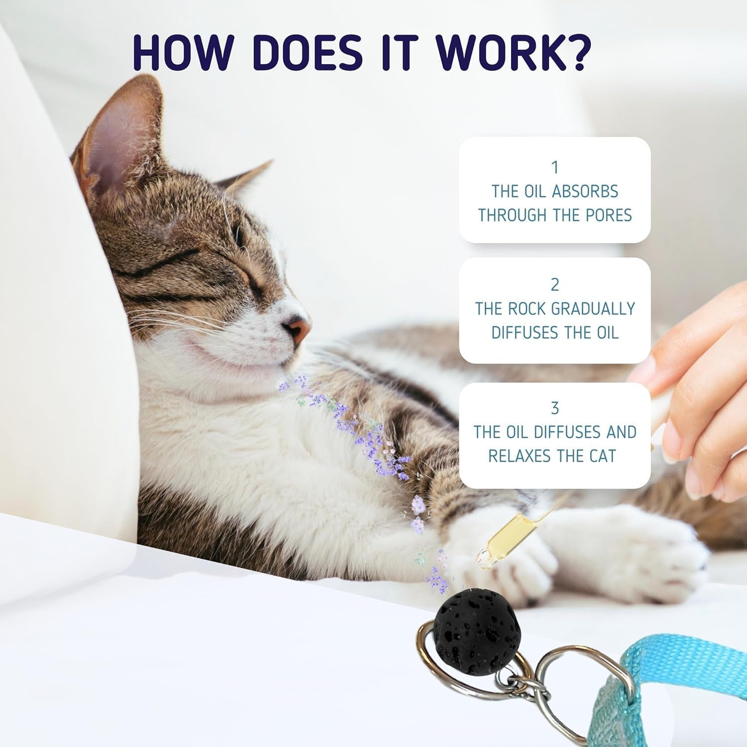 Calming Cat Collar - Vet Approved Pee Deterrent & Anti-Anxiety Relief with Essential Oils