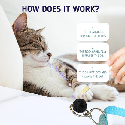 Calming Cat Collar - Vet Approved Pee Deterrent & Anti-Anxiety Relief with Essential Oils