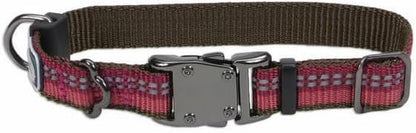 Pet K9 Explorer Reflective Adjustable Dog Collar - Comfortable Collar for the Outdoors - Durable, Lightweight Accessory with Side-Release Buckle - Berry, 5/8" X 8-12"
