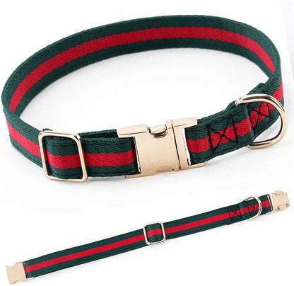 Premium Dog Collar, Cute Dog Collars Luxury Style, Durable Pet Collars and Dog Leash with Metal Buckle Safety for Puppy Small Dogs
