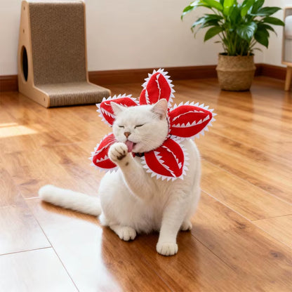 Winter Funny Cat Hat Demogorgon Scary Flower Costume Adjustable Pet Headwear Birthday Party Accessories for Dogs Cats Pet Items