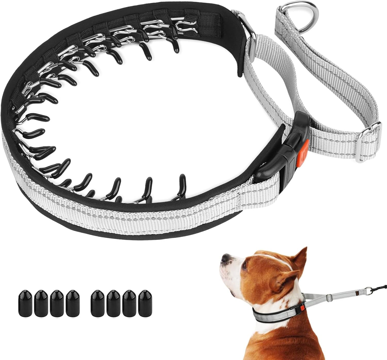 No Pull Dog Collar, Patented Martingale Collar for Small Medium Large Dogs with Buckle and Heavy Duty Nylon for Walking Training Hunting, Safe and Easy to Use(M, Green)