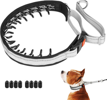 No Pull Dog Collar, Patented Martingale Collar for Small Medium Large Dogs with Buckle and Heavy Duty Nylon for Walking Training Hunting, Safe and Easy to Use(M, Green)