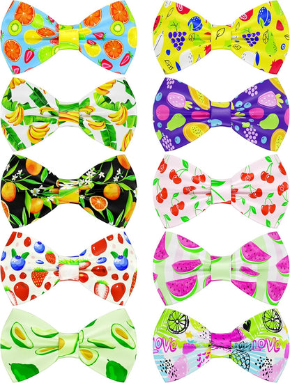 10 Pack Plaid Small Dog Bow Ties Sliding Collar Attachments Puppy Cats Classic Bowties for Medium Dogs Rainbow Bowknots Christmas Party Holiday Pet Grooming Accessories(Small)