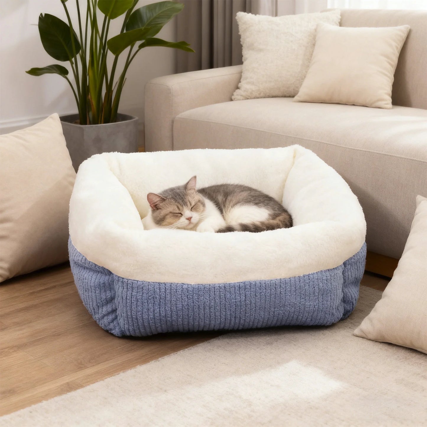 , Soft Warm Sleeping Nest for Cats and Small Dogs, Comfortable Plush Pet Mat for Indoor, Crate, Home Use